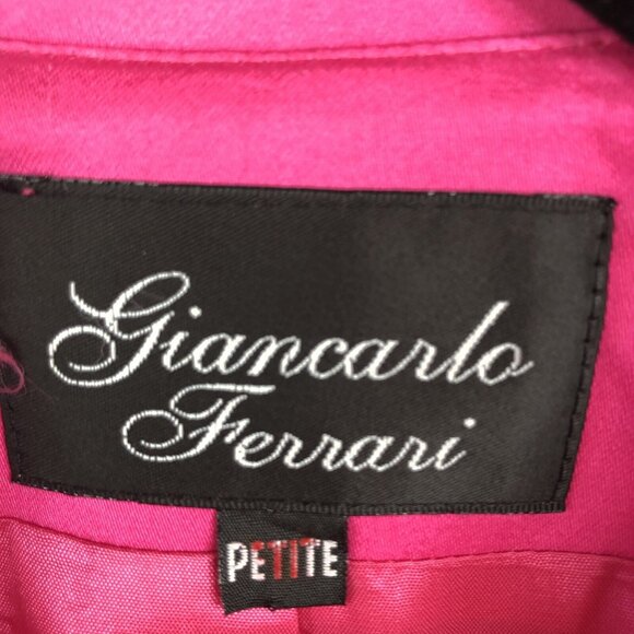 Vintage Giancarlo Ferrari Jacket Womens 4P Petite Hot Pink White Trim Preppy NEW - Picture 7 of 16
